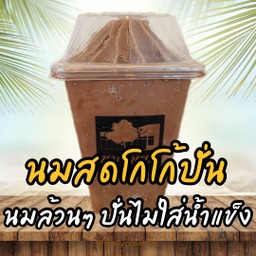 นมสดโกโก้ปั่น (นมล้วนๆ ปั่นไม่ใส่น้ำแข็ง)