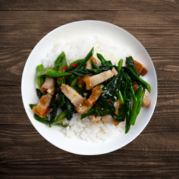 ข้าวราดผัดคะน้า