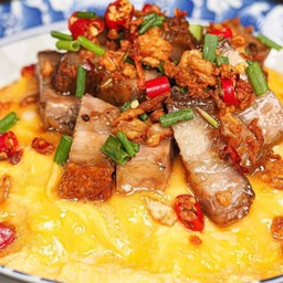ข้าวไข่ข้น  หน้าคั่วพริกเกลือ