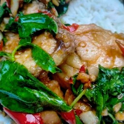 ข้าวราดกะเพราปลาพง