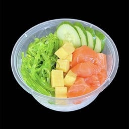 (4) ข้าวหน้า แซลมอนเต๋า ยำสาหร่าย ไข่หวาน (S)