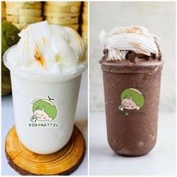 มะพร้าวปั่น (ไม่นม) คู่ โกโก้มะพร้าวนมสดปั่น