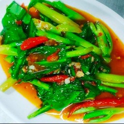 คะน้าผัดน้ำมันหอย (กับข้าว)