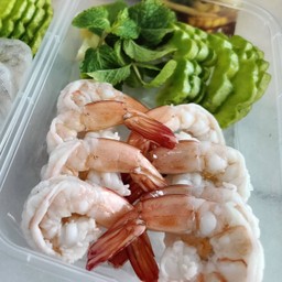 กุ้ง(ลวก)แก้วแช่น้ำปลา น้ำจิ้มซีฟู้ด