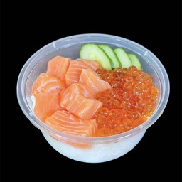 (5) ข้าวหน้า แซลมอนเต๋า ไข่แซลมอน (S)