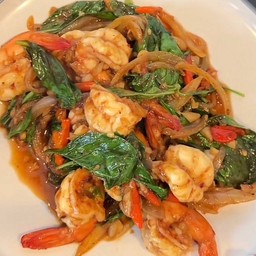 ข้าวราดซีฟู้ดผัดพริกเผา