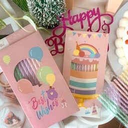 เทียนพาสเทลกล่องชมพู