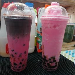 นมชมพูปั่น(แก้วยีราฟ28ออนซ์)