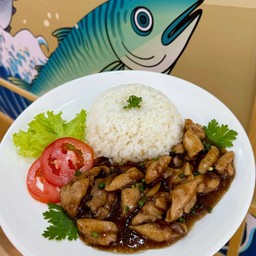 ข้าวไก่ทอดกระเทียม