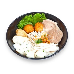 เส้นปลาลูกชิ้นปลา เพิ่มหมู 3 อย่าง