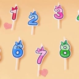 เทียนตัวเลขมีโบว์