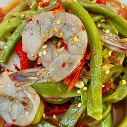 ตำก๊งฉ่ายกุ้งสด