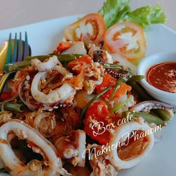 สุกี้แห้ง(ปลาหมึก)