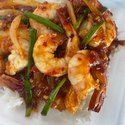 พริกเผากุ้งราดข้าว