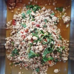 ผัดกระเพราหมูราดข้าว