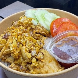 ข้าวไก่ทอดกระเทียม