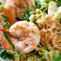 สุกี้แห้งกุ้ง