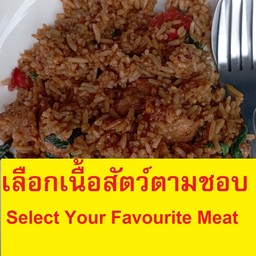 กดเลือกเนื้อ+กะเพราคลุกข้าวโบราณ