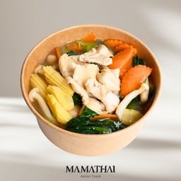 Stir Fried Noodles Top With Vegetables ราดหน้า