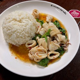 ข้าวกะเพรากุ้ง/หมึก