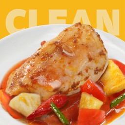 อกไก่นุ่ม ราดซอสเปรี้ยวหวาน 265 kcal