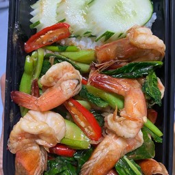 ข้าวคะน้ากุ้ง