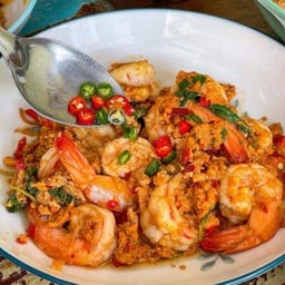กุ้งคั่วพริกเกลือ (กับข้าว)