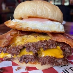 Double Smash Cheese Burger With Egg  (Beef)