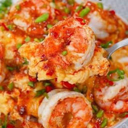 ข้าวราดไข่ข้นต้มยำกุ้ง
