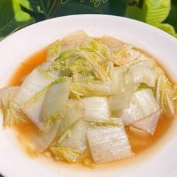 ข้าวหน้าผัดผักกาดขาวหมูสับ