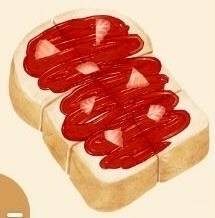 ขนมปังปิ้งแยมสตรอเบอร์รี่