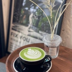 Hot matcha latte