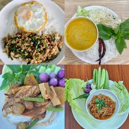 ขนมจีนแกงไตปลาคุณย่า&กะเพราพริกแห้ง