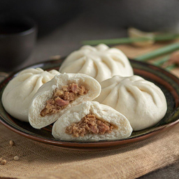 [อร่อยซ่ากับโค้ก] Mini เปาไส้หมูสับ ( ชุด 4ลูก) +  โค้ก ออริจินัล (กระป๋อง)