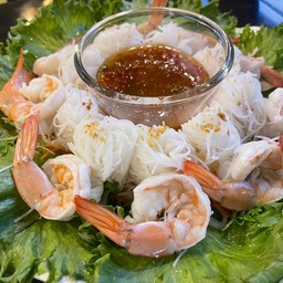 เมี่ยงกุ้ง น้ำจิ้มถั่ว