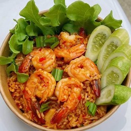 ข้าวผัดต้มยำกุ้ง+ซุป