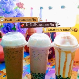 เนสกาแฟนมสดเย็น+โอวัลตินนมสดเย็นไข่มุก+นมสดคาราเมลปั่นไข่มุก