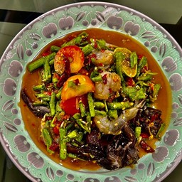 ตำถั่วกุ้งสด