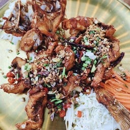 ปลากะพงทอดคั่วพริกเกลือM