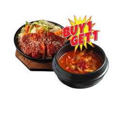 ข้าวไก่กรอบเกาหลี ฟรี ซุปกิมจิไก่