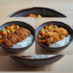 [เซตสุดฮิต] ข้าวแกงกะหรี่ หมูทอดทงคัตสึ + แกงกะหรี่ไก่ทอด