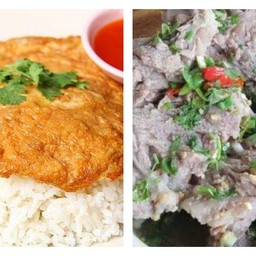 เล้งแซ่บ + ข้าวไข่เจียว