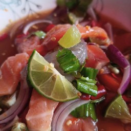 Salmon Shrimp Lime Salad