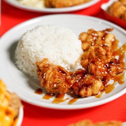 ข้าวไก่กรอบราดซอสพริกเกาหลี