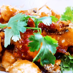 ปลากระพง 3รส ราดข้าว