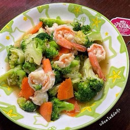 บล็อคโคลี่ผัดกุ้ง