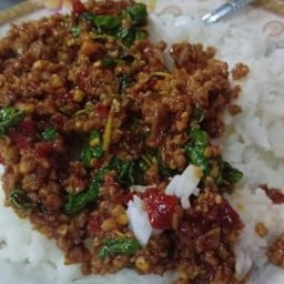 กระเพราหมูราดข้าว