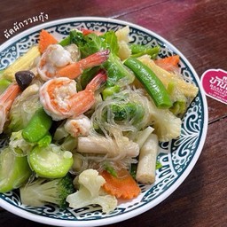 ผัดผักรวม กุ้ง