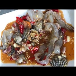 ตำหอยแครงกุ้งสดเกาเหลาไม่ใส่ปลาร้า