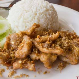 ข้าวไก่กระเทียม